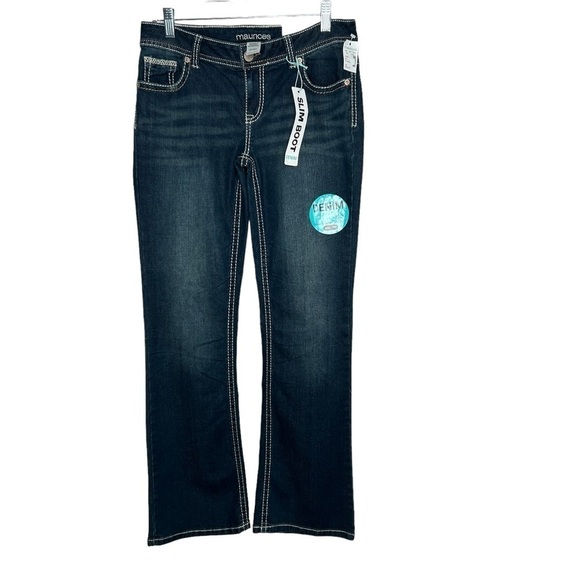 New Maurice’s Women’s Slim Boot Size 7/8 Dk Wash Denim Jeans BNWT - Picture 1 of 5